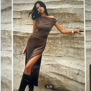 Elegant Brown Maxi Dress